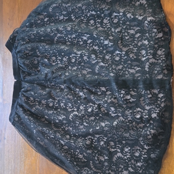 Express High Waisted Lace And Tulle Black And White Fit And Flare Skirt Size 12 - Picture 6 of 8